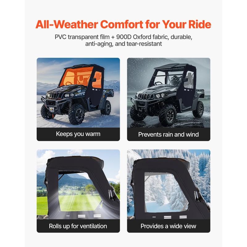VEVOR Cab Enclosure Upper Doors, Compatible with Hisun 500 700/Axis