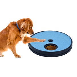 Rislobx Dog Nail Scratch Board, 3 in 1 Rotatable Round Dog Scratch Board with Food Storage Compartment Box Nail Grinder Claw Care, Stress-Free Dog Scratch Pad (Blue)