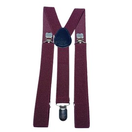 VPbao Y Type Suspenders, Unisex, Wide Type with Stability, Men's, Women's, Kids, Casual, Width: 1.0 inches (2.5 cm), Deep Purple