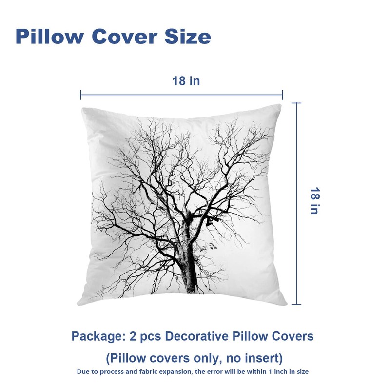 Batmerry Black White Pillow Cover 18x18 Inch Set of 2,