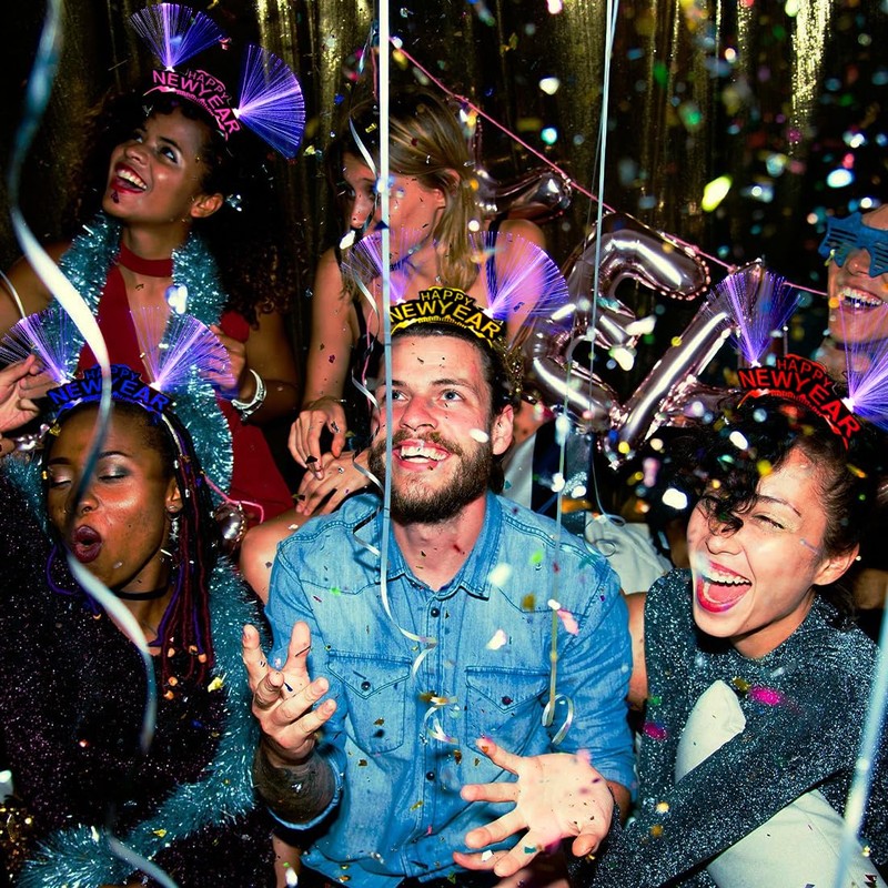 Happy New Year Headband, LED Hair Accessories, New Year's Eve