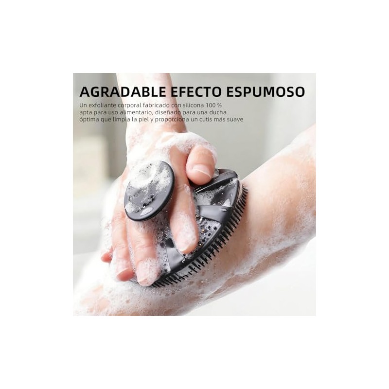Set de 4 Cepillos Corporales de Silicona para Baño:Cepillo de