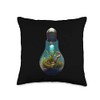 Light Bulb Terrarium For A Climate Change Activist Throw Pillow