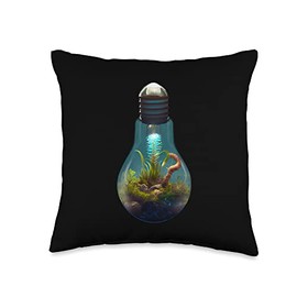 Light Bulb Terrarium For A Climate Change Activist Throw Pillow