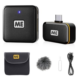 ME Wireless Lavalier Microphone for Android USB C Smartphone Tablet Noise Cancellation, Gain Control, 196ft Transmission, Wireless Lapel Podcast Microphone Mic for Video Recording, Vlogging