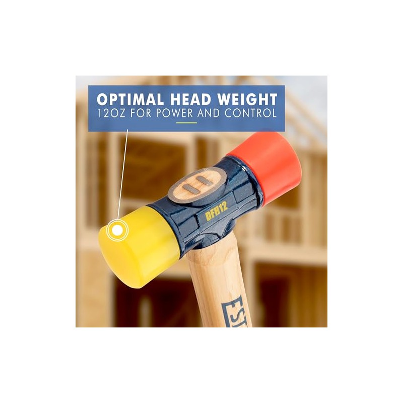 ESTWING Rubber Mallet - 12 oz Double-Face Hammer with Soft/Hard