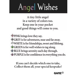 Ganz TINY Glass "ANGEL WISHES" Figurine "WHITE for Friendship"" +Card 3/4"H