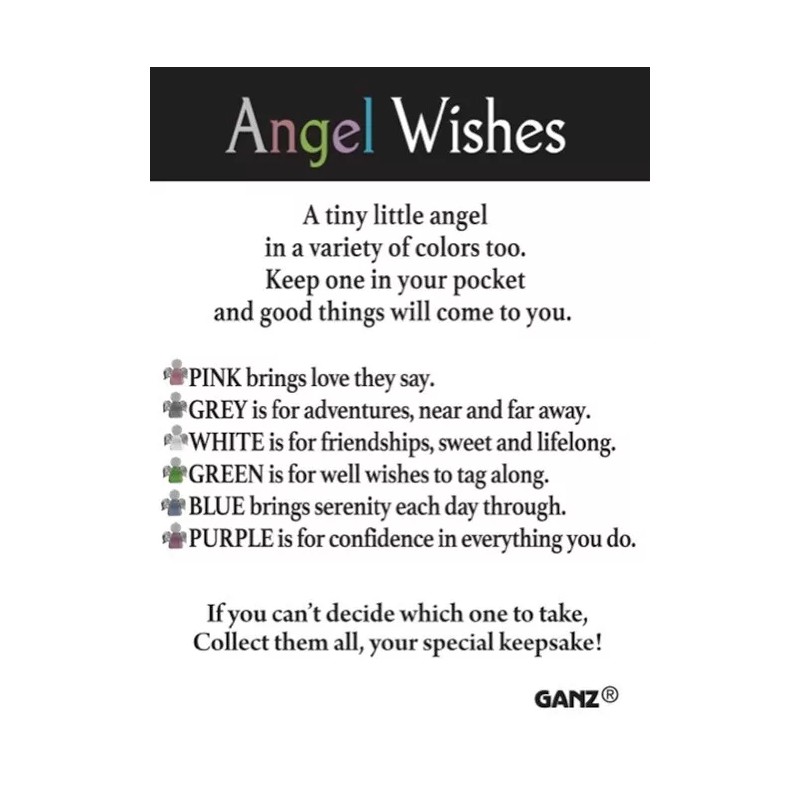 Ganz TINY Glass "ANGEL WISHES" Figurine "WHITE for Friendship"" +Card