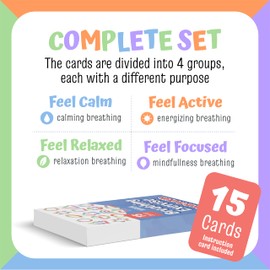 Breathing Exercise Cards for Kids -Montessori Flash Cards for Mindfulness Calm Down Corner Kit