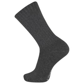 Chaps Men's Solid Color Casual True Rib Crew Socks-1-6 Packs-Cotton Comfort and Breathable Mesh, Charcoal (1 Pair), Shoe Size: 6-12