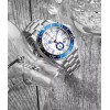 Stührling Stuhrling Men's Chronograph Diver White Dial Blue Bezel Silver