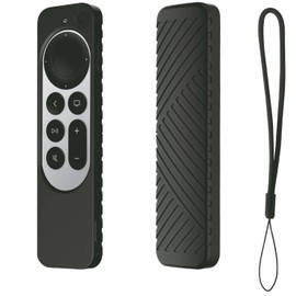 USTIYA S Funda para Apple TV 4K 2 Gen 2021 y 3 Gen 2022 y Siri Remote 3 Control Remoto Case Smart TVS Shockproof Cover Accesorios (Negro)