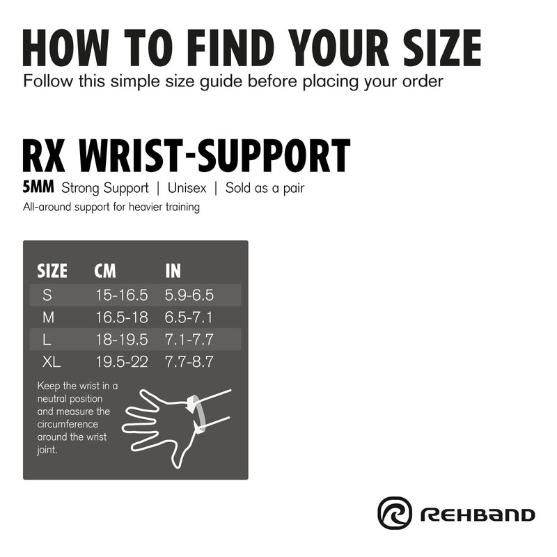 Rehband Rx Wrist Brace, 1 Pair, Weight Training Wrist Support