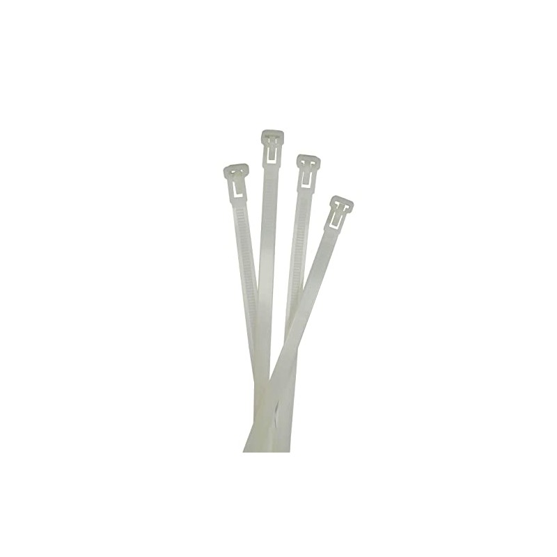 100x Cable Ties Removable 150 x 7.6 mm White Reusable