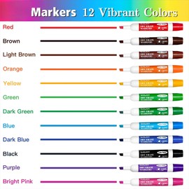 SUQJOY Dry Erase Markers, Chisel Tip Whiteboard Markers, Low Odor Thick Dry Markers, 12 Pack 12 Assorted Color Markers for Classroom, Office & Home Use