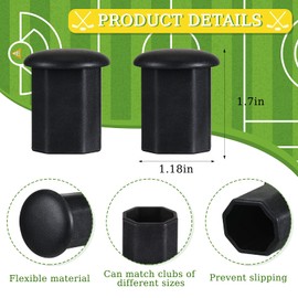 4 Pieces Lacrosse Tape Saver Butt End Lacrosse End Cover Caps Plastic Polygon Lacrosse End Caps Lacrosse Butt End Cover Caps Lacrosse Hockey Stick Supplies, Black