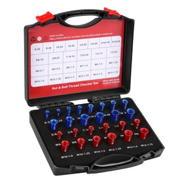 26Pcs Nut and Bolt Thread Checker, Nut and Bolt Measurement Tool Set, Nut Bolt Thread Size Identifier Tool with a Storage Box, for Maintenance Repair