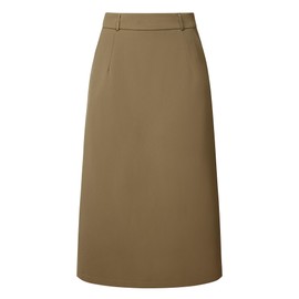 Hobemty Women's Pencil Skirt High Waist Split Back Work Midi Skirts Brown Large