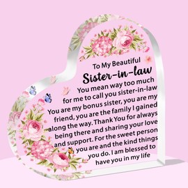 SDOFY Sister in Law Gifts Sister in Law Birthday Gifts Acrylic Plaque Gifts for Sister in Law Christmas Gifts