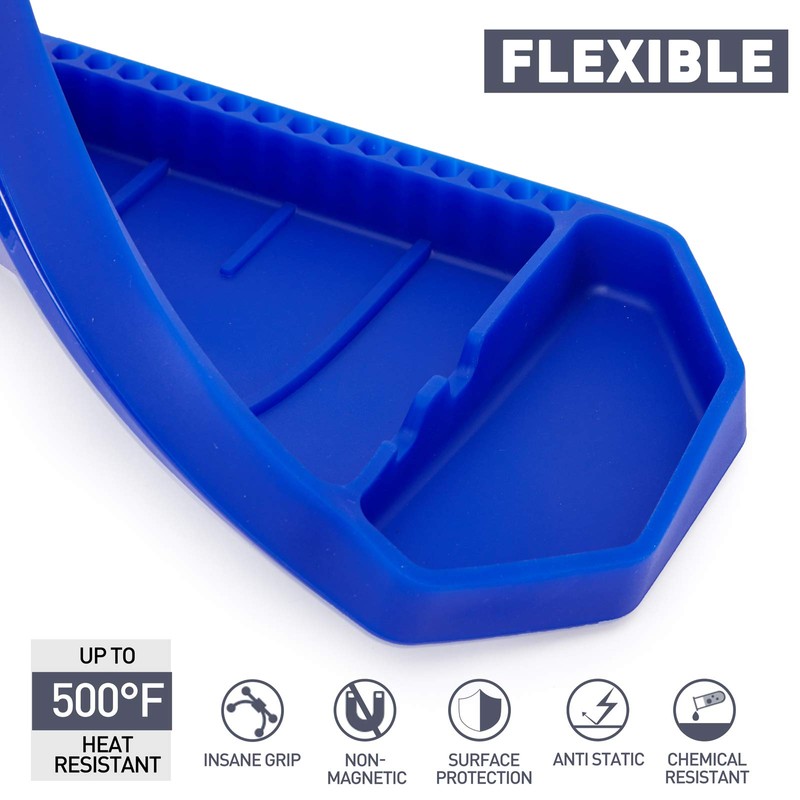 Aocoom 3pcs Large Non-Slip Flexible Silicone Tool Tray, Mechanic Tool