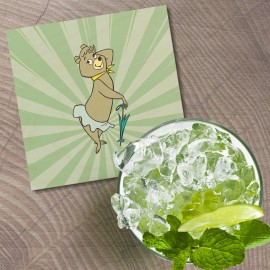 Unbranded Yogi Bear Cindy Cartoon 4'' X 4'' Square Wooden Coaster