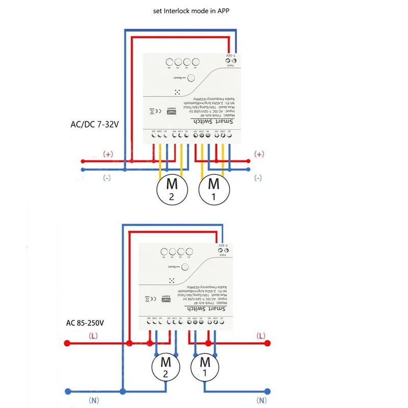 MHCOZY 4 Channel Smart WiFi RF Bluetooth Wireless Dry Contact