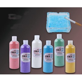 Magic Ashtray Sand,Smokeless Outdoor Ashtray with Ash Tray Sand - Instant Smoke Adsorption, Clean Ashtray, Reduce Second-Hand Smoke, Prevent Soot Falling,Air Freshener(140g) (Green)