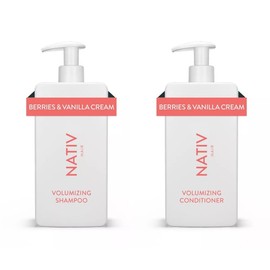New Limited Edition Collection Shampoo and Conditioner Set By Nativee - 16.5 FL OZ each, (2) bottels (1) Shampoo and (1) Conditioner (Berries & Vanilla Cream)