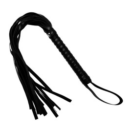 wellrun Black Whip 48cm Length,Faux Leather Role Play Prop, Lightweight Horse Riding Crop for Equestrian Training,Stage Performances,Cosplay,Costume Accessory,Fancy Dress