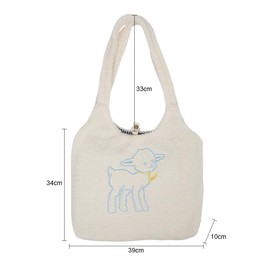 Jackallo Reusable Shopping Bags Girls Lamb Type Large Capacity Cloth Shoulder Bag Canvas Bag Shopping Tote Bag