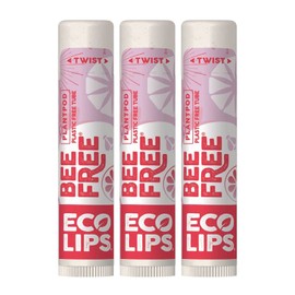 Eco Lips Vegan Superfruit Bee Free Lip Balm Includes Candelilla Wax, Organic Cocoa Butter and Coconut Oil. 100% Plastic-Free Plant Pod Packaging. 3-Pack