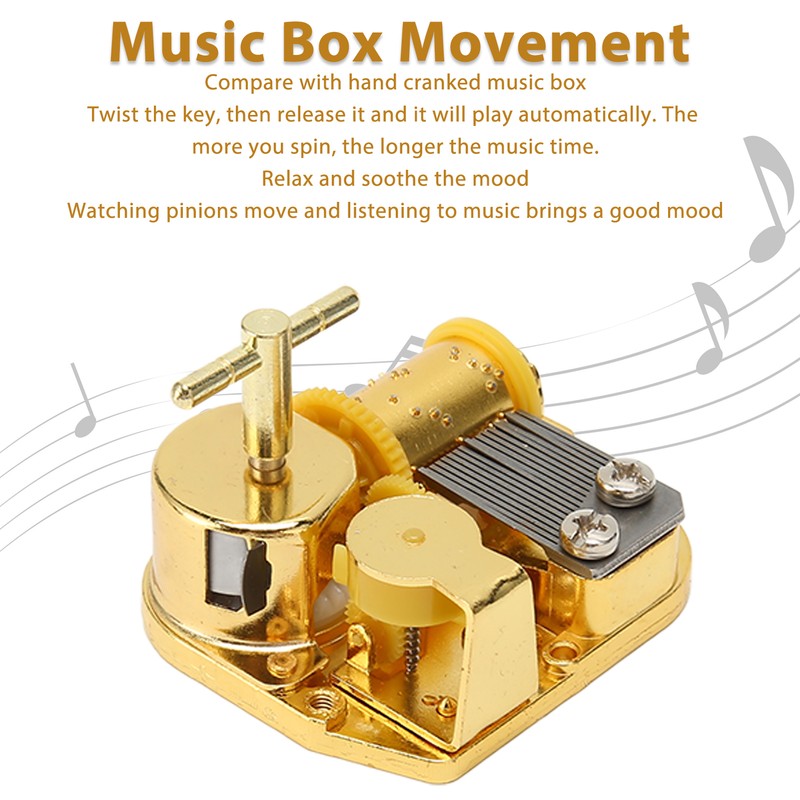 Music Box Movement Golden Clockwork Music Box Windup Musical Mechanism