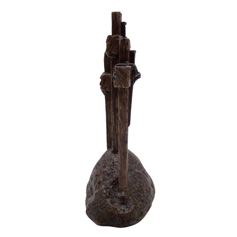 DeLeon Three Standing Nail Crosses on Top of Rock, 11