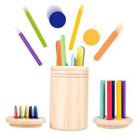 3-in-1 Montessori Toddler Toys - Educational Shape Sorter Games for Ages 3 Year Old, Preschool Learning Activities Toy, Wooden Fidget Toys, Best for 36 Month Boy Girl Baby