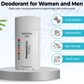 PerpHectSkin Unscented Deodorant Stick for Women & Men | Aluminum-Free, Paraben-Free | Natural Deodorant with Coconut Oil & Cupuaçu Butter | Long-Lasting, Skin-Friendly, 2.65 oz