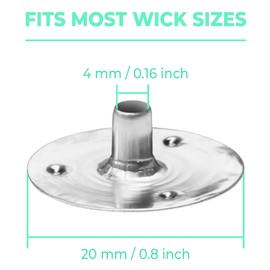 VViViD Candle Wick Base 260 pcs, DIY Candle Making Metal Sustainer Tabs, in A Wax Melting Bag