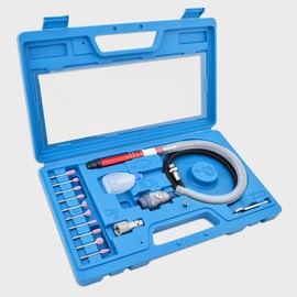 Gunpla 17pcs Micro Air Die Grinder Kit Pneumatic Pencil Die Grinder 1/8 and 3/32 Inch Collet Capacity High Speed Grinding Lightweight Compact Tool Kit for Cleaning Cutting Polishing Welding, 58000 RPM