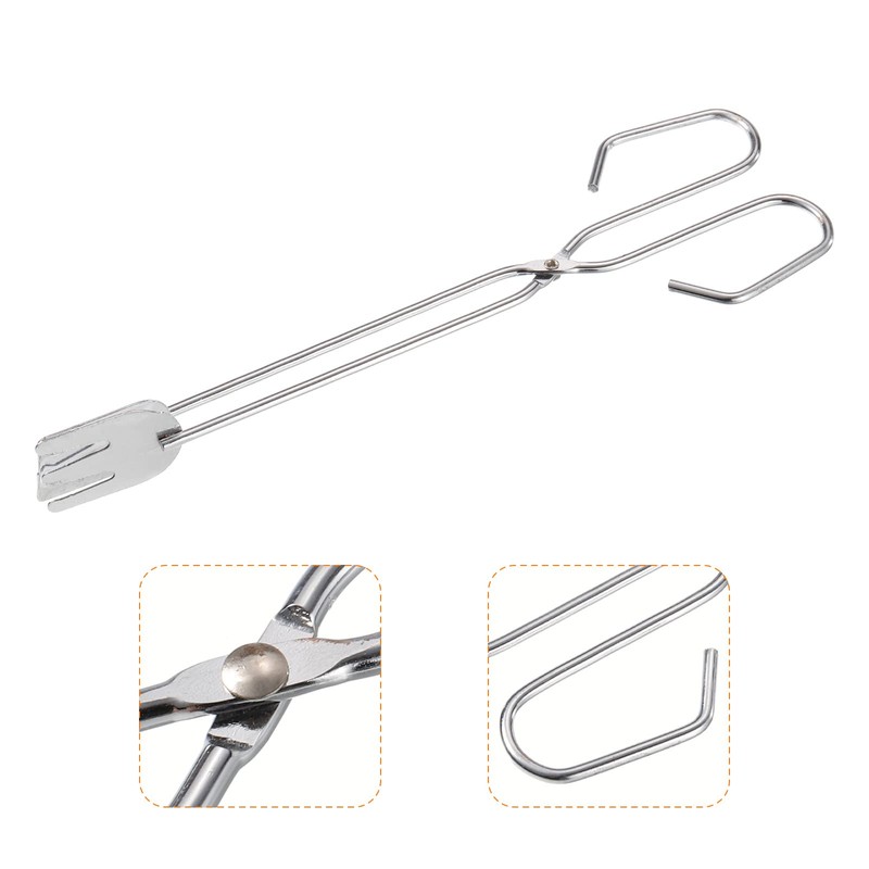 sourcing map Scissors Tong, 25cm Carbon Steel Fireplace Firewood Picker
