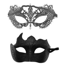 Slzhds Máscaras de Fiesta para Parejas, 2 Pcs Antifaz Fiesta Elegante para Hombre y Mujer, Máscaras de Lujo Ópera para Adultos, Accesorios de Disfraz para Navidad, Mardi Gras, Despedida de Soltera