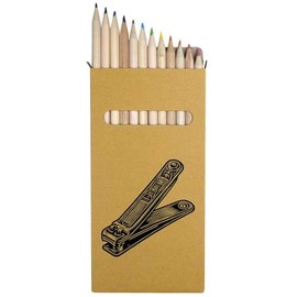 Azeeda 12 x 'Nagelknipser' Lange 178mm farbige Bleistifte/Bleistift Set (PE00071887)
