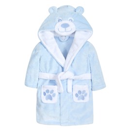 Metzuyan Baby Boys & Girls Teddy Bear Hooded Dressing Gown Blue 6-12 Months