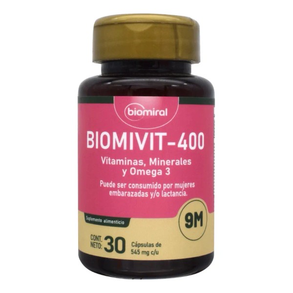Biomivit 400 Biomiral Vitaminas Minerales Y Omega 3 30 Caps