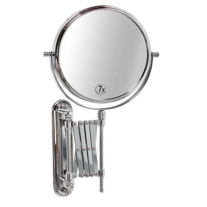Deco Brothers Wall Mount Extendable Mirror, 8 Inch Double Side