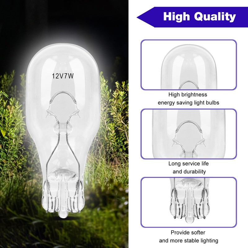 JIOTAR 20 Pcs-7W 12V Landscape Light Bulbs, T5 Low Voltage