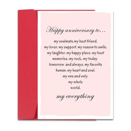 Anniversary Card-Anniversary Card for Couple Anniversary Cards for Wife Wedding Card from Husband Happy Anniversary Cards for Her Him Anniversary Card Gifts for Men Women Date Night Ideas for Women