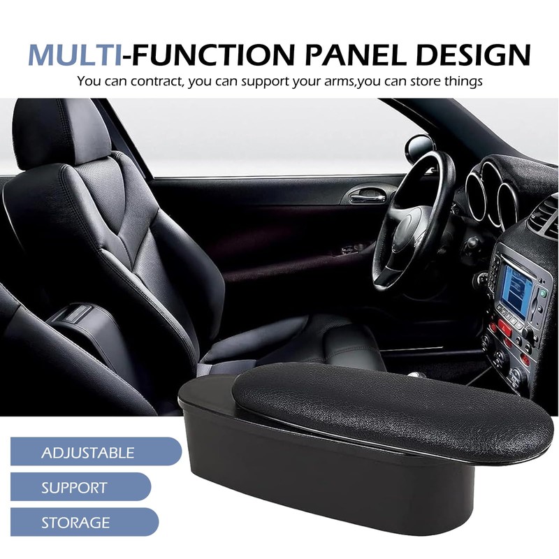 Zeathery Car Armrest Support Cover, Soft Lengthen Sliding Shrink Panel