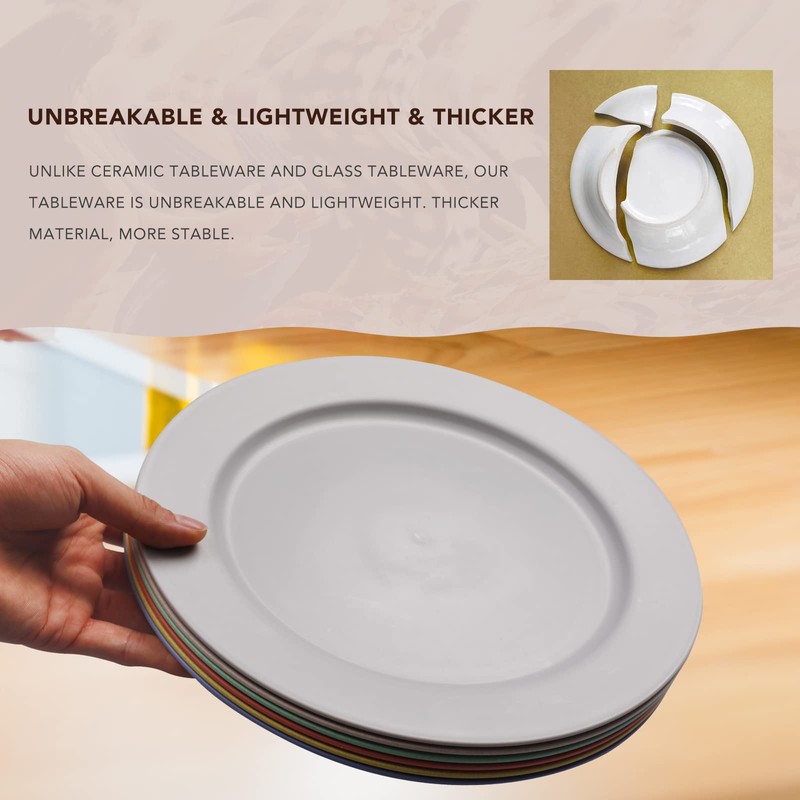 greenandlife 10inch/6pcs Dishwasher & Microwave Safe Wheat Straw Plates -