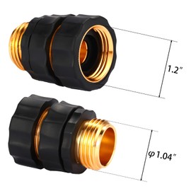 Sanpaint 3/4 Inch Garden Hose Quick Connector, Male and Female Quick Connect Hose Fittings, 2 Set