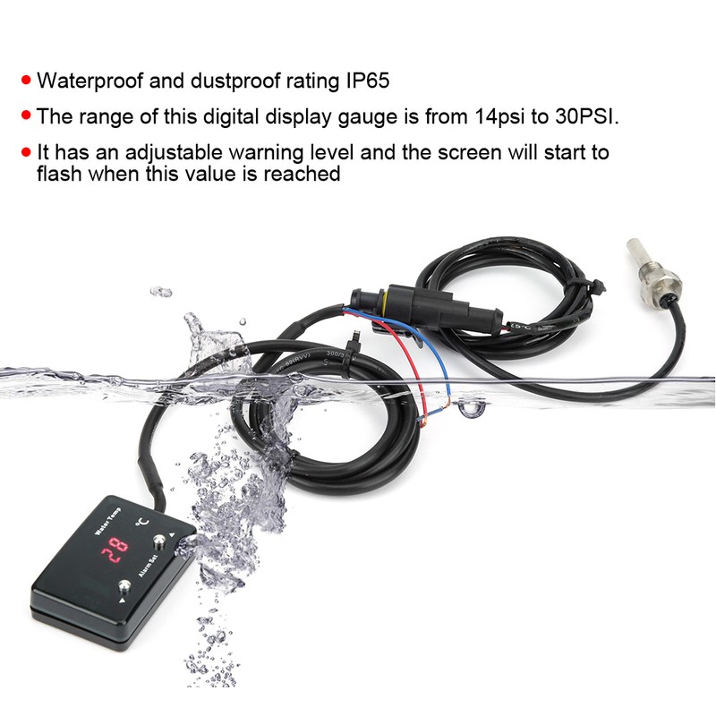 1/8in NPT Sensor Digital Water Temperature Gauge Display Turbo Diesel