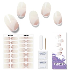 DUKASOU Gel Nail Seals, 28 Pieces Semi-cured Nail Seal, Cured Type, Removable, Gel Nails, for Hands, Refreshing Sheer, Odorless, Hand Glow, Easy Off for Women, Girls, Kids, DIY Decoration, Birthday